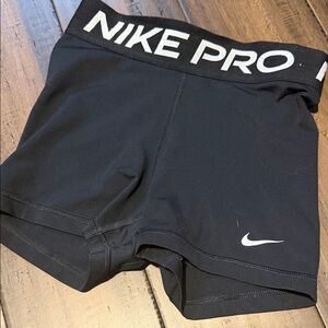 Nike Black Women's Pro Compression Bike Shorts with White Swoosh XS